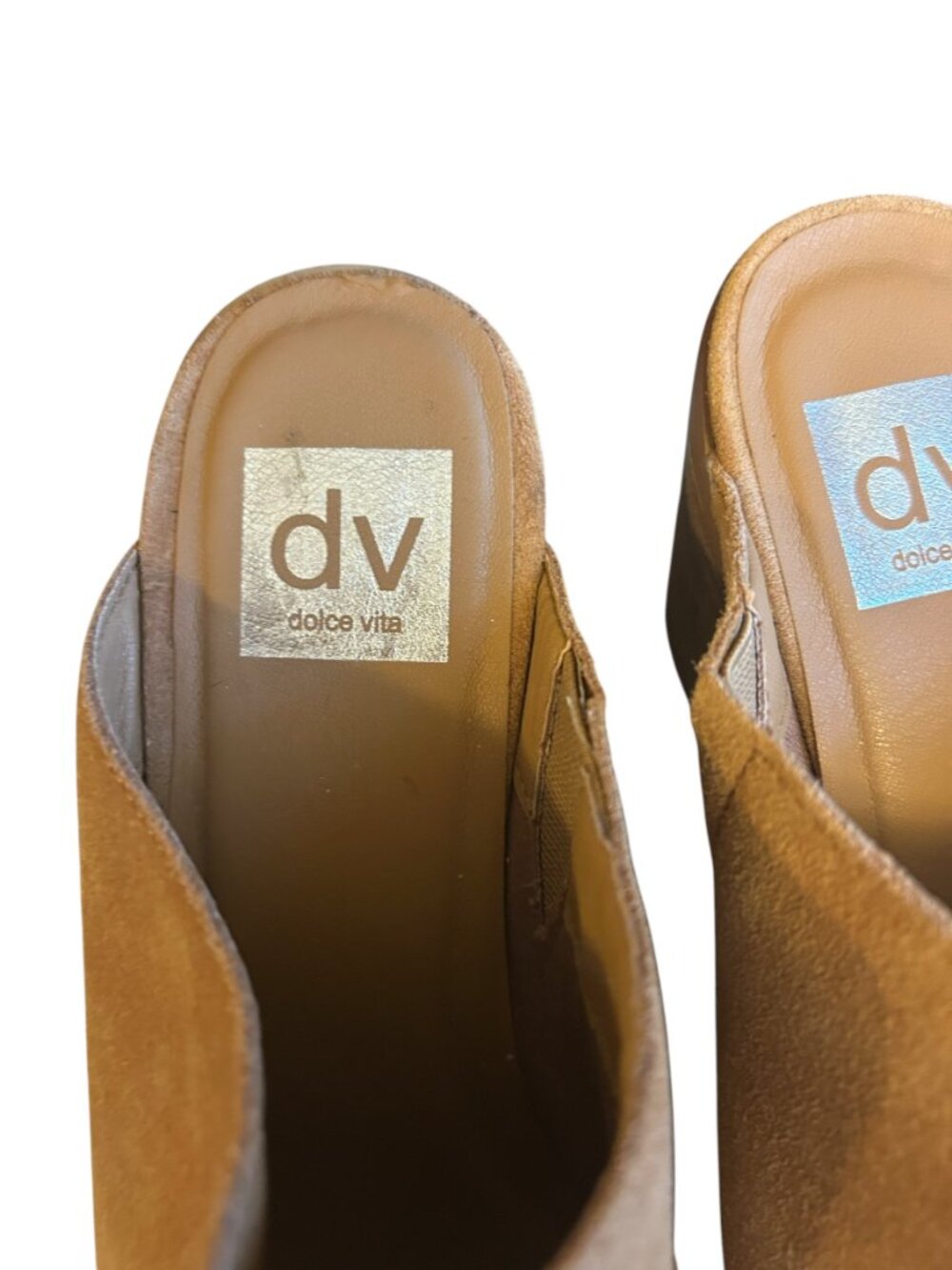 Dolce Vita Tan Suede Heeled Mules - Picture 3 of 8